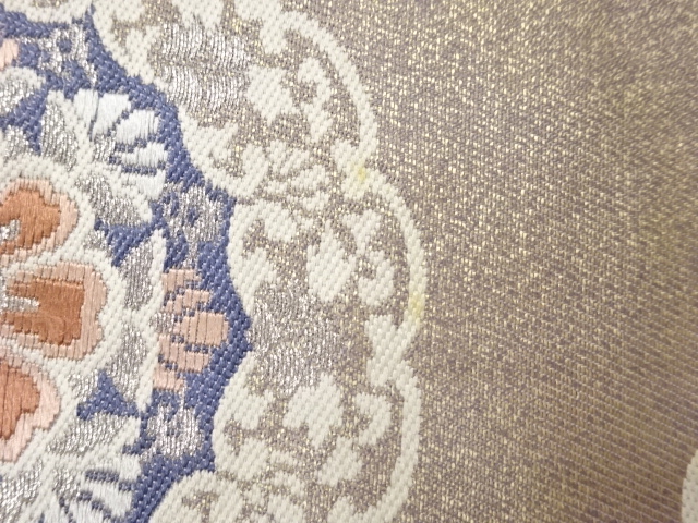  引箔華文模様織出し名古屋帯